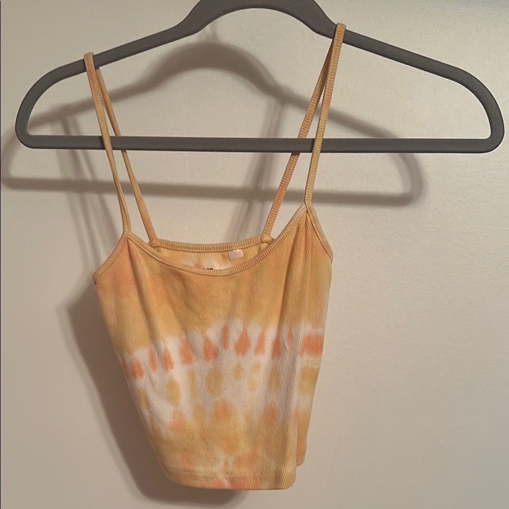 Me to We Orange Sleeveless Fitted Crop Camisole